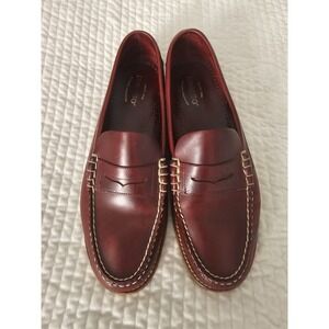 Men's size 12 D Sebago‎ Deep Red penny loafers, hand-sewn in USA